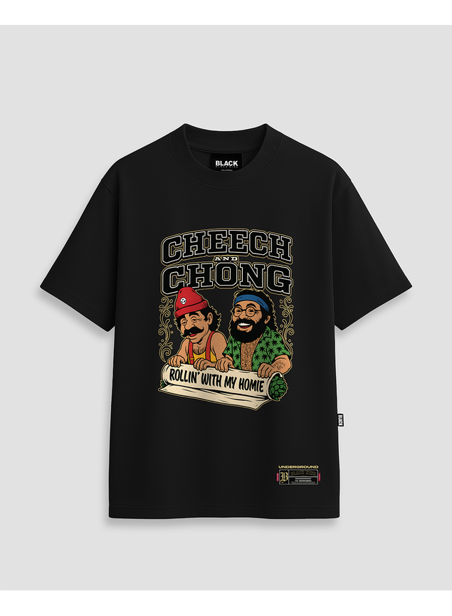 Camiseta Streetwear Chech And Chong - Preta