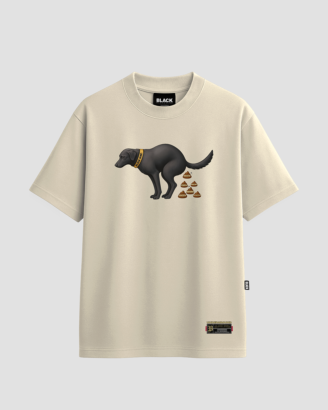 Camiseta Streetwear Cachorro Antirracista B9 - Off White