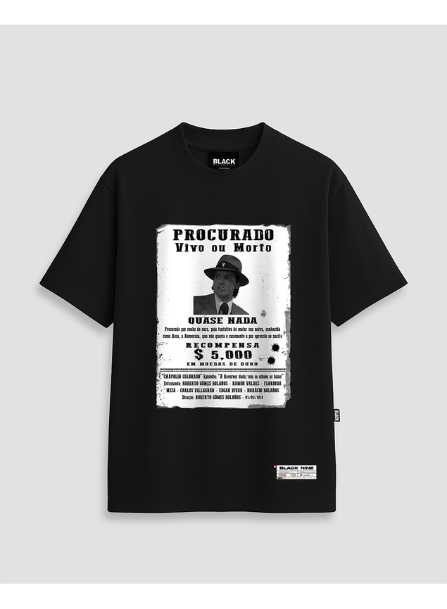 Camiseta Streetwear Quase Nada - Preta