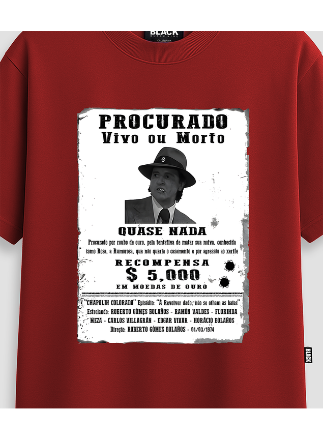Camiseta Streetwear Quase Nada - Vermelha
