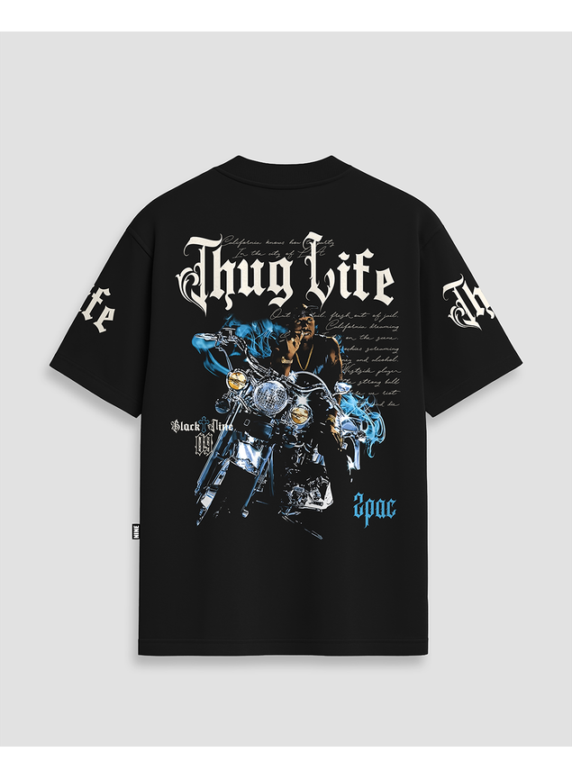Camiseta Black Nine Tupac Thug Life - Preta