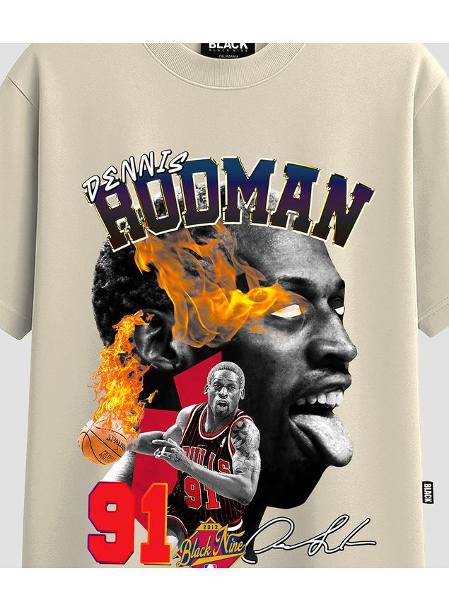 Camiseta Premium Dennis Rodman 91 - Off White