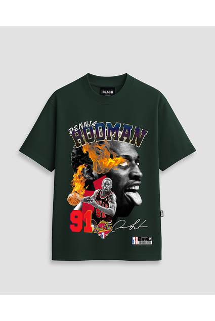 Camiseta Premium Dennis Rodman 91 - Verde Mar