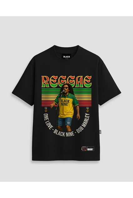 Camiseta Oversized Streetwear Flor - Preta