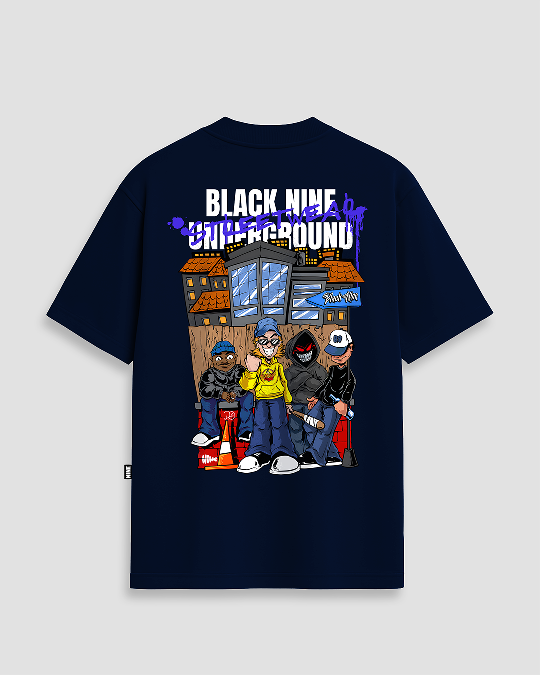 Camiseta Black Nine Streetwear Underground - Azul Marinho