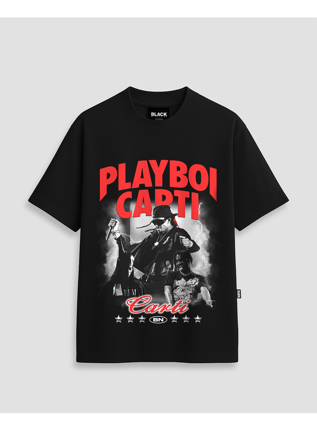 洋楽 G-RAP PLAYBOI Camiseta Playboi Carti Bootleg - Preta