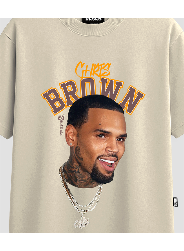 Camiseta Premium Chris Brown Cb9 - Off White