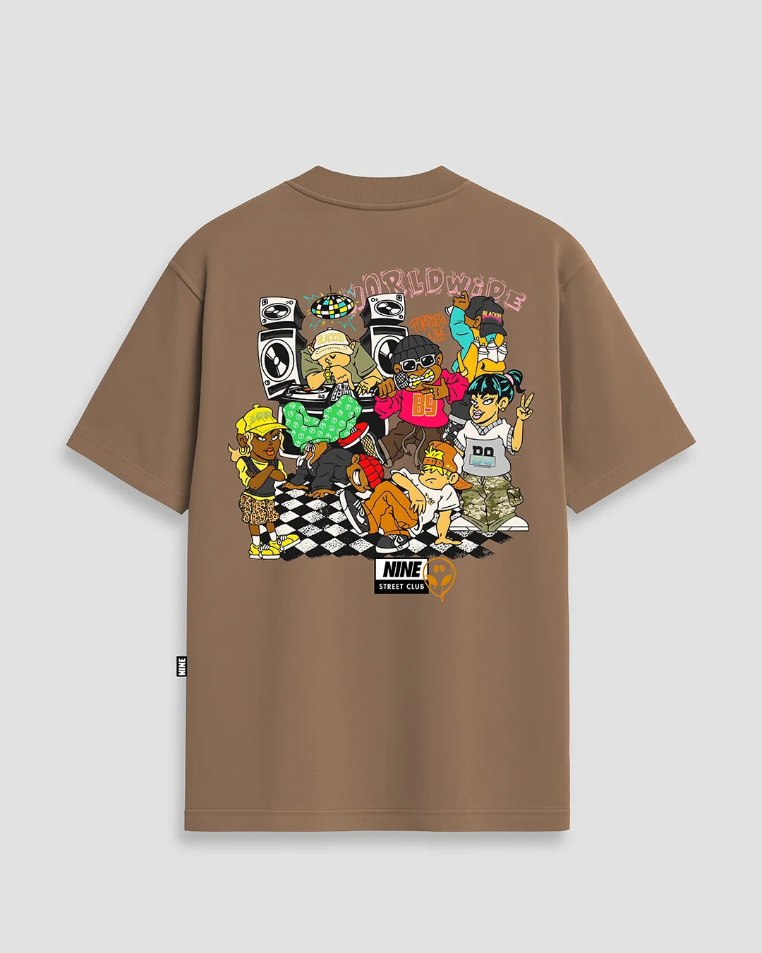 Camiseta Nine Street Club - Marrom