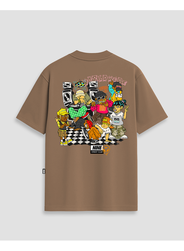 Camiseta Nine Street Club - Marrom