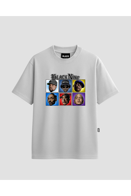 洋楽 g-rapDJ Nite & Playa G The Nitemare Camiseta Black Nine Rap Legends - Branca