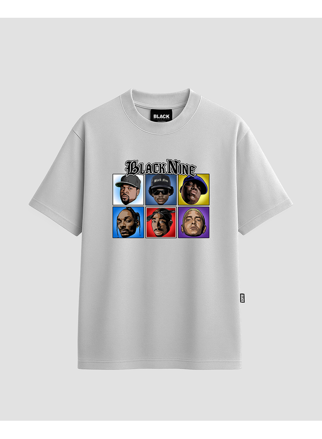Camiseta Black Nine Rap Legends - Branca