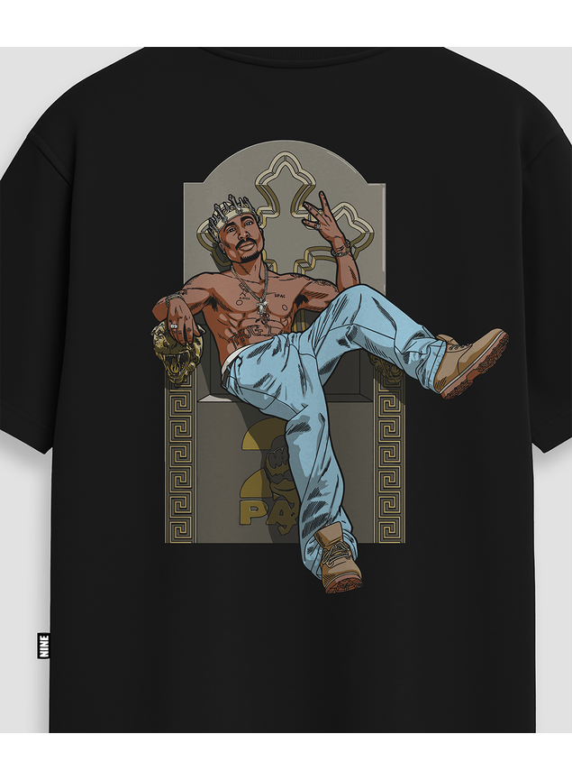 Camiseta Tupac Shakur King - Preta