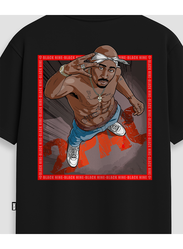 Camiseta Tupac Red 2Pac - Preta