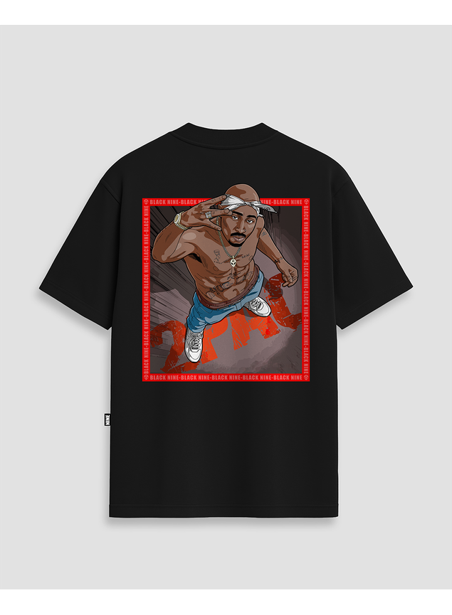 Camiseta Tupac Red 2Pac - Preta