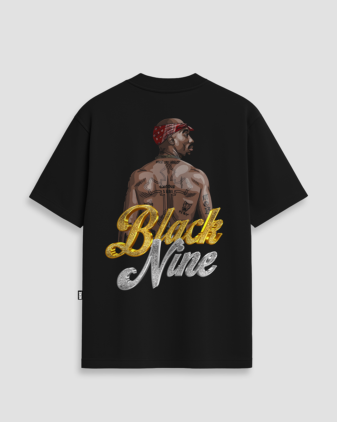 Camiseta Black Nine Tupac Gold Preta
