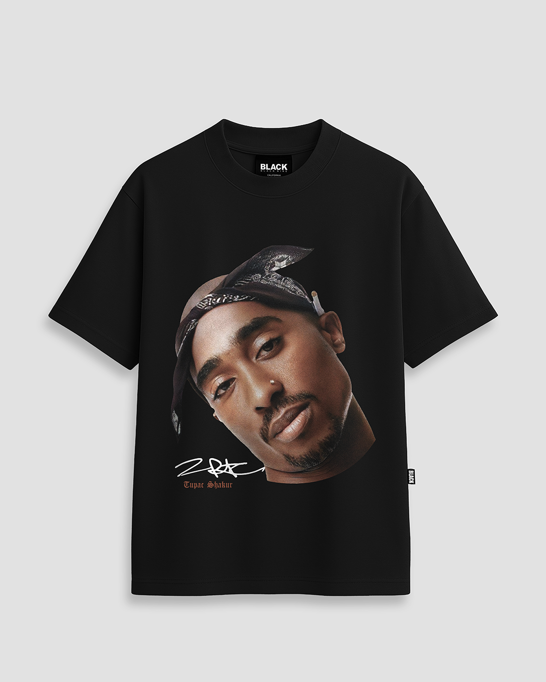 Camiseta Tupac Shakur Face - Preta