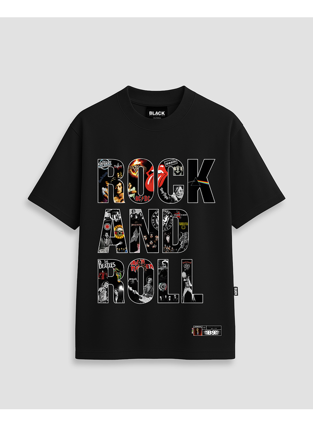 Camiseta Streetwear Rock And Roll - Preta