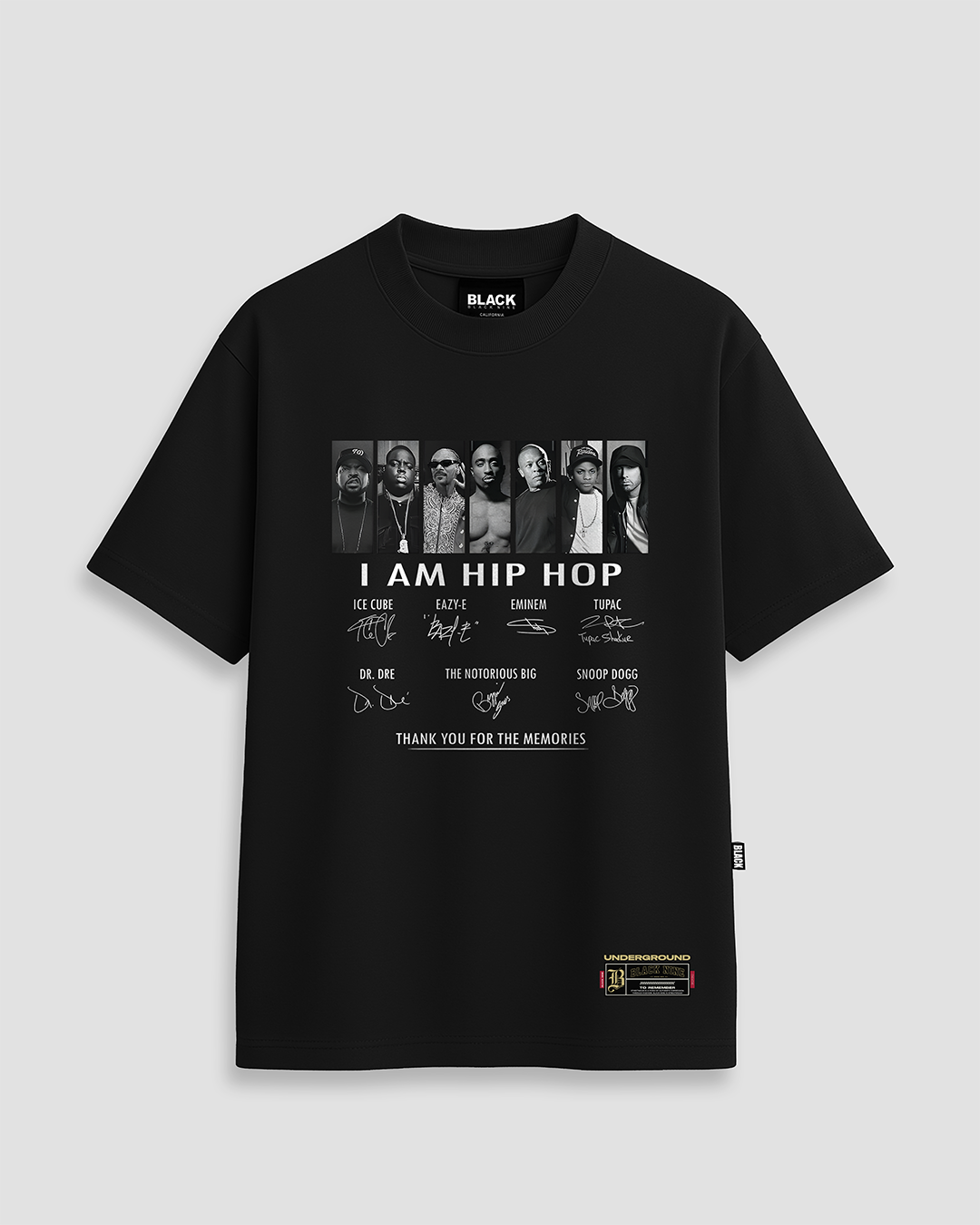 Camiseta Hip Hop Memories Rappers - Preta