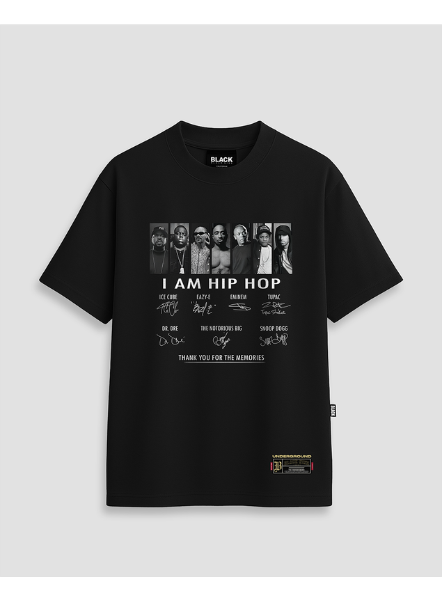 Camiseta Hip Hop Memories Rappers - Preta