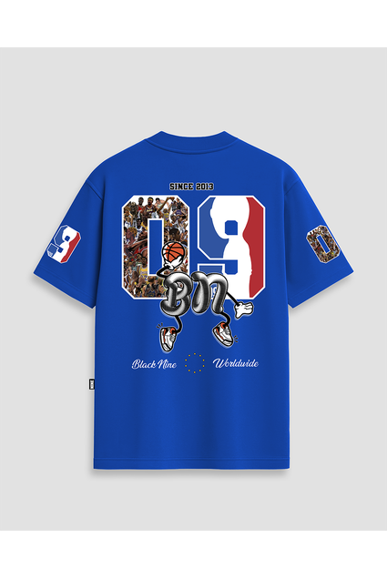 Camiseta Oversized Streetwear Basquete Bn 09 - Azul Royal
