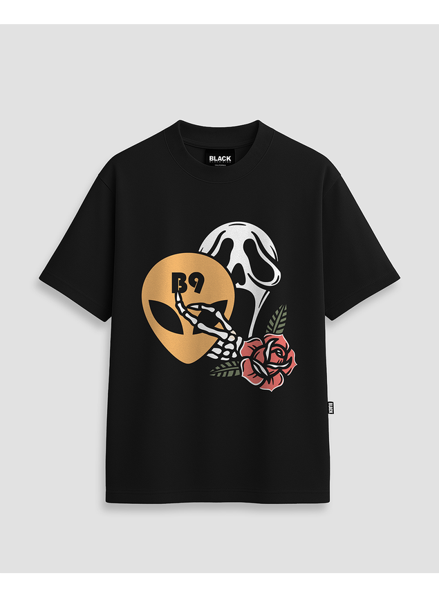 Camiseta Black Nine Pânico - Preta
