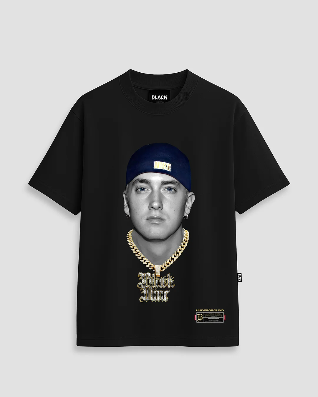 Camiseta Streetwear Eminem 3D - Preta