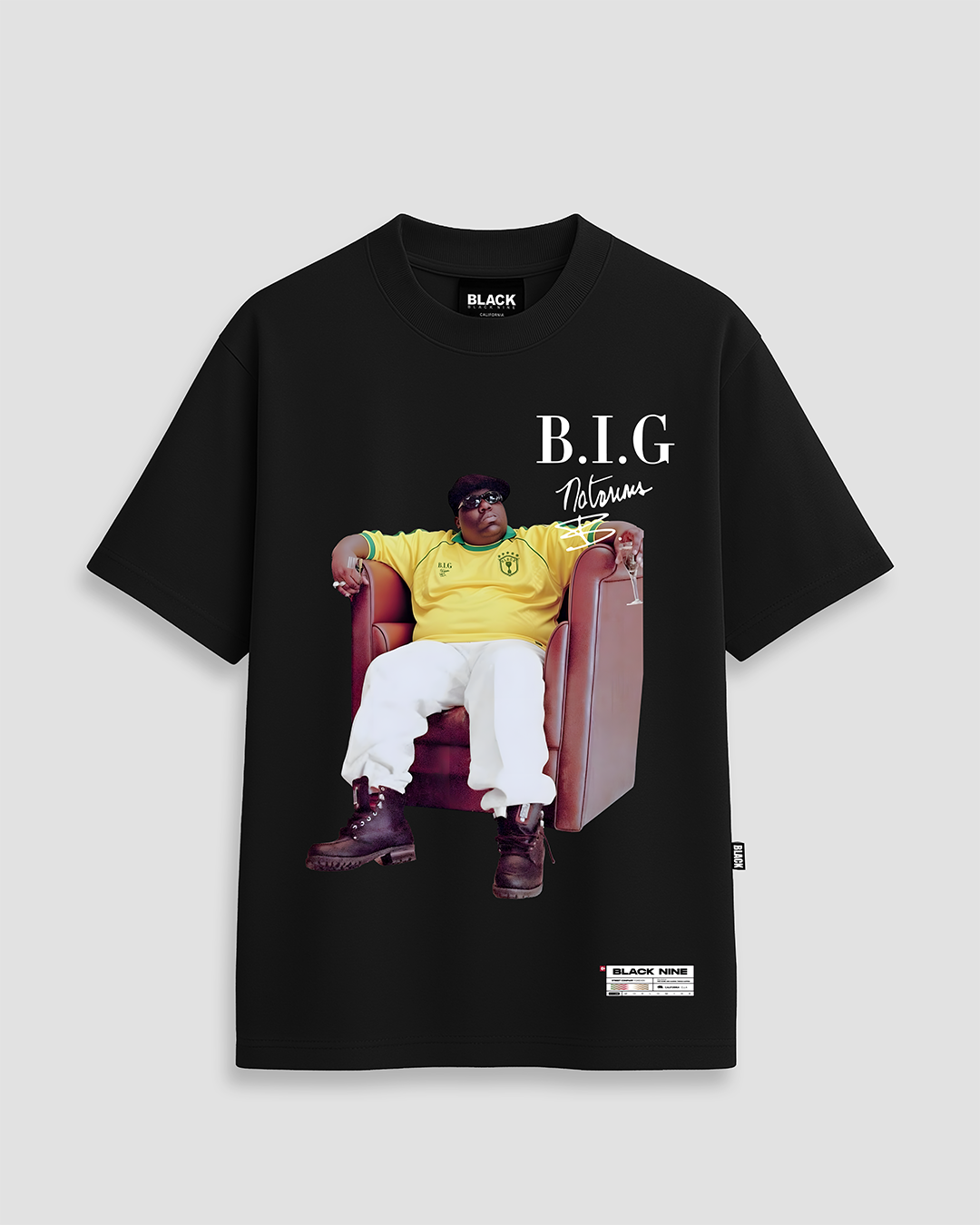 Camiseta Oversized Streetwear Notorious Big Brasil - Preta