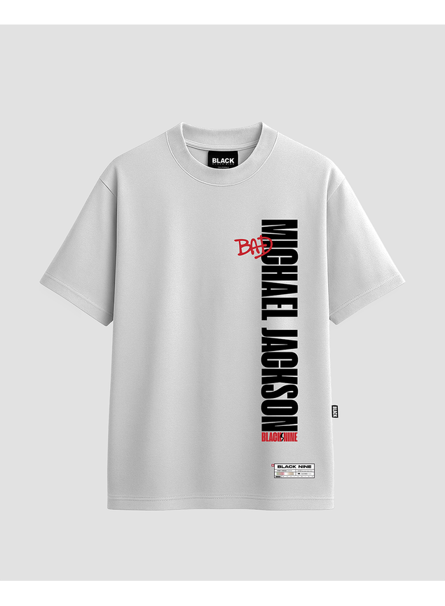 Camiseta Oversized Streetwear Michael Jackson Bad - Branca