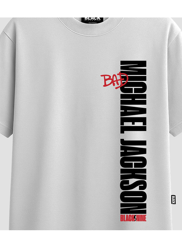 Camiseta Oversized Streetwear Michael Jackson Bad - Branca