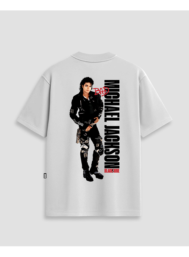 Camiseta Oversized Streetwear Michael Jackson Bad - Branca