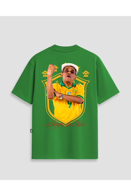 Camiseta Oversized Streetwear Bezerra Brasil Copa - Verde Bandeira