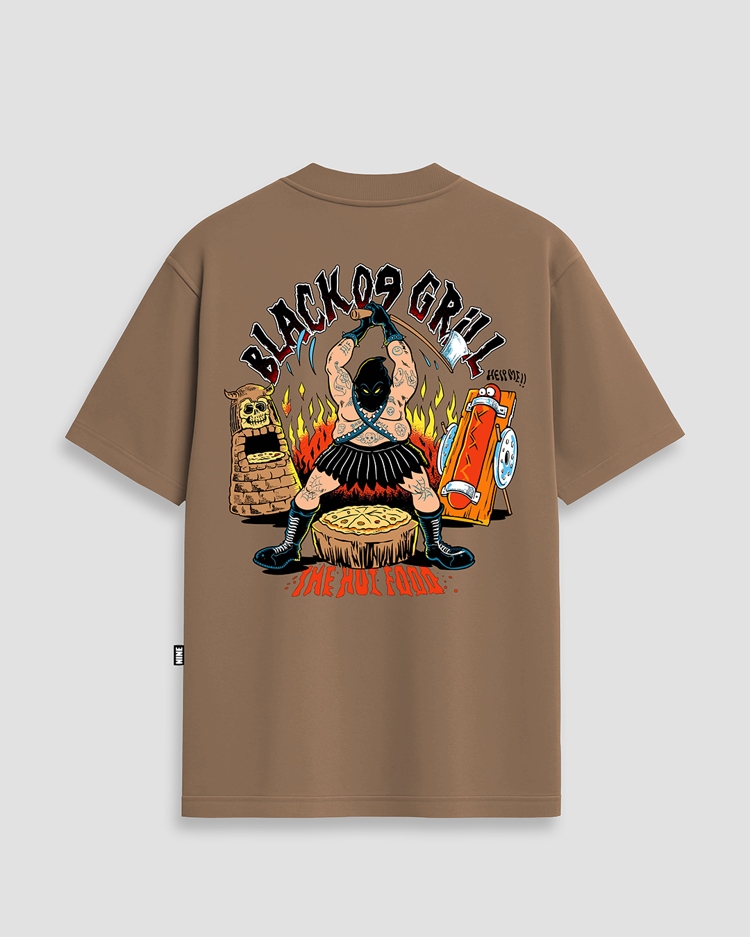 Camiseta Oversized Streetwear Black Grill - Marrom