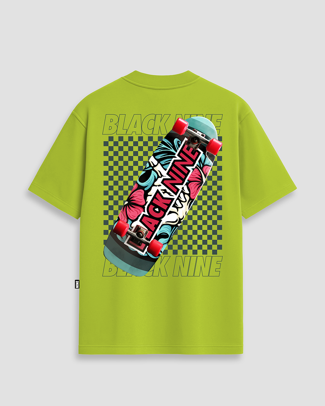 Camiseta Oversized Streetwear Sk8 Off The Curve - Amarelo Esverdeado