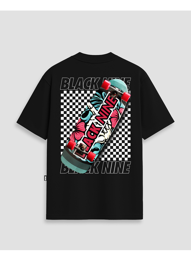 ga.co　Oversized volume stripe SH Camiseta Oversized Streetwear Sk8 Off The Curve - Preta