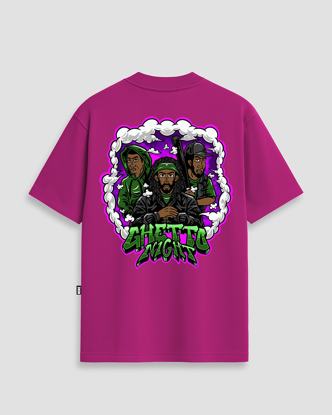 Camiseta Oversized Streetwear Guetto Black Nine - Rosa