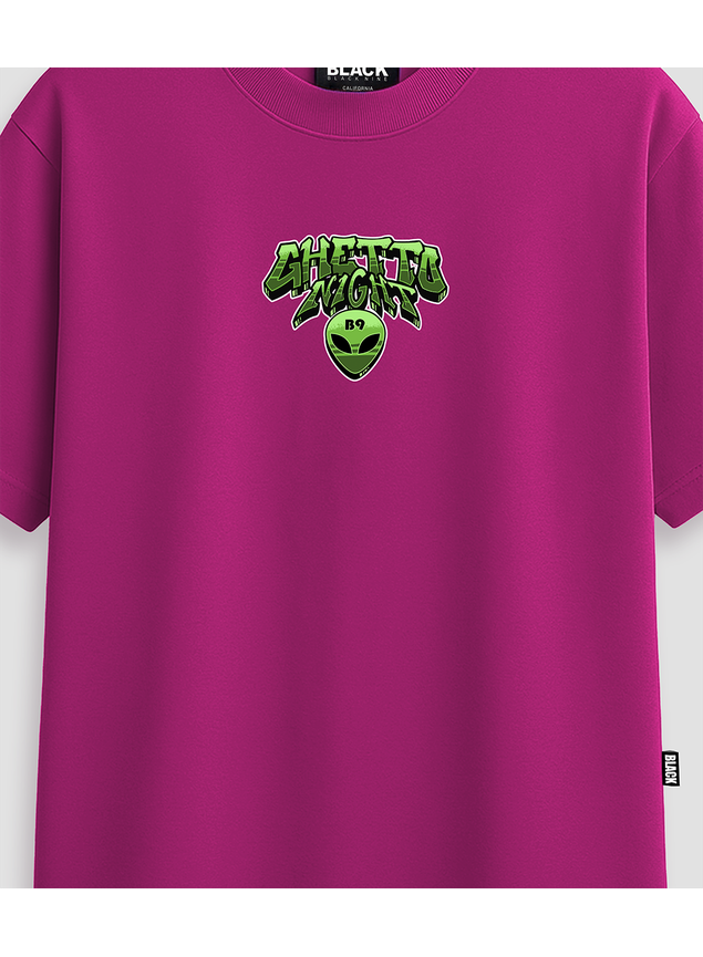 Camiseta Oversized Streetwear Guetto Black Nine - Rosa
