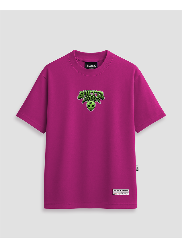 Camiseta Oversized Streetwear Guetto Black Nine - Rosa