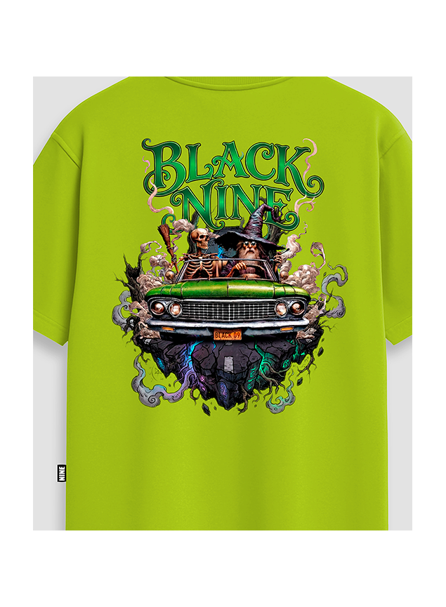 ストリートpassion Camiseta Oversized Streetwear Mago Black Nine - Amarelo Esverdeado