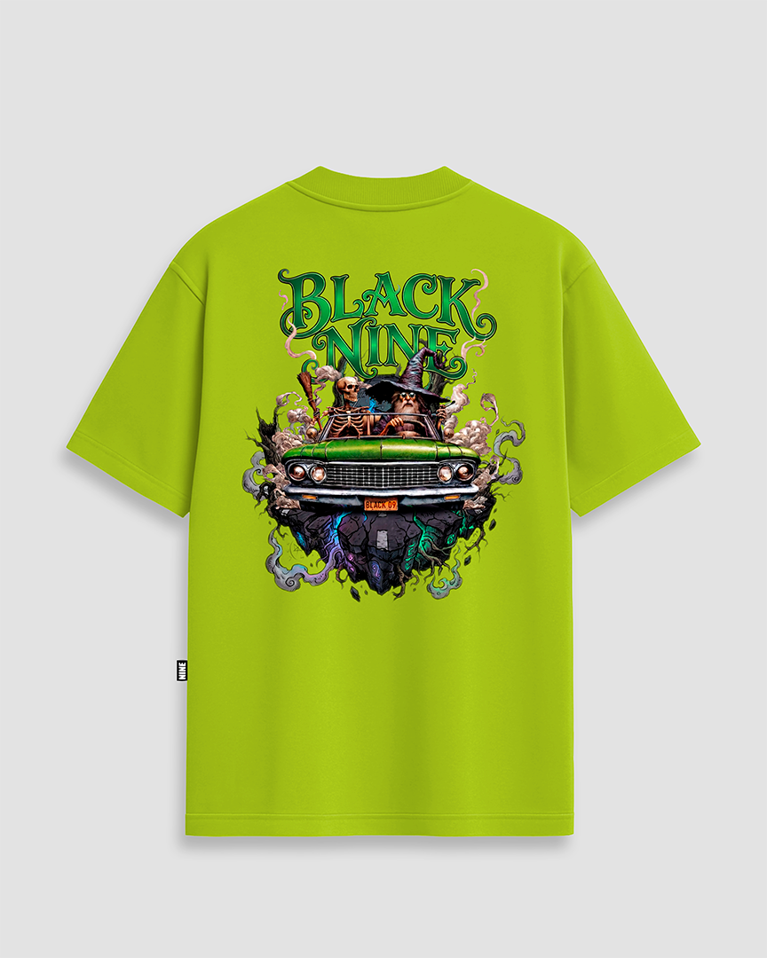 Camiseta Oversized Streetwear Mago Black Nine - Amarelo Esverdeado