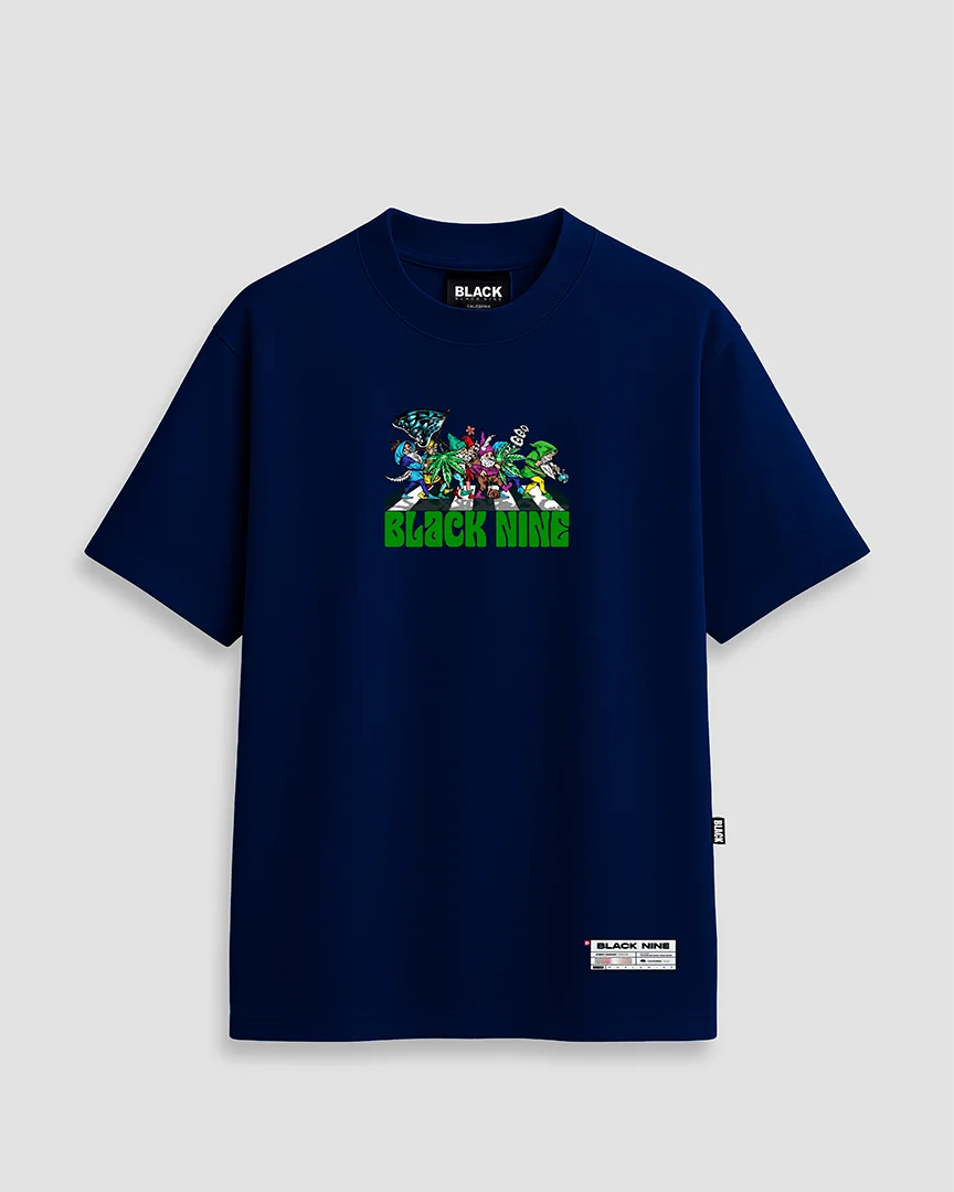 Camiseta Oversized Streetwear Duendes Black Nine - Azul Marinho