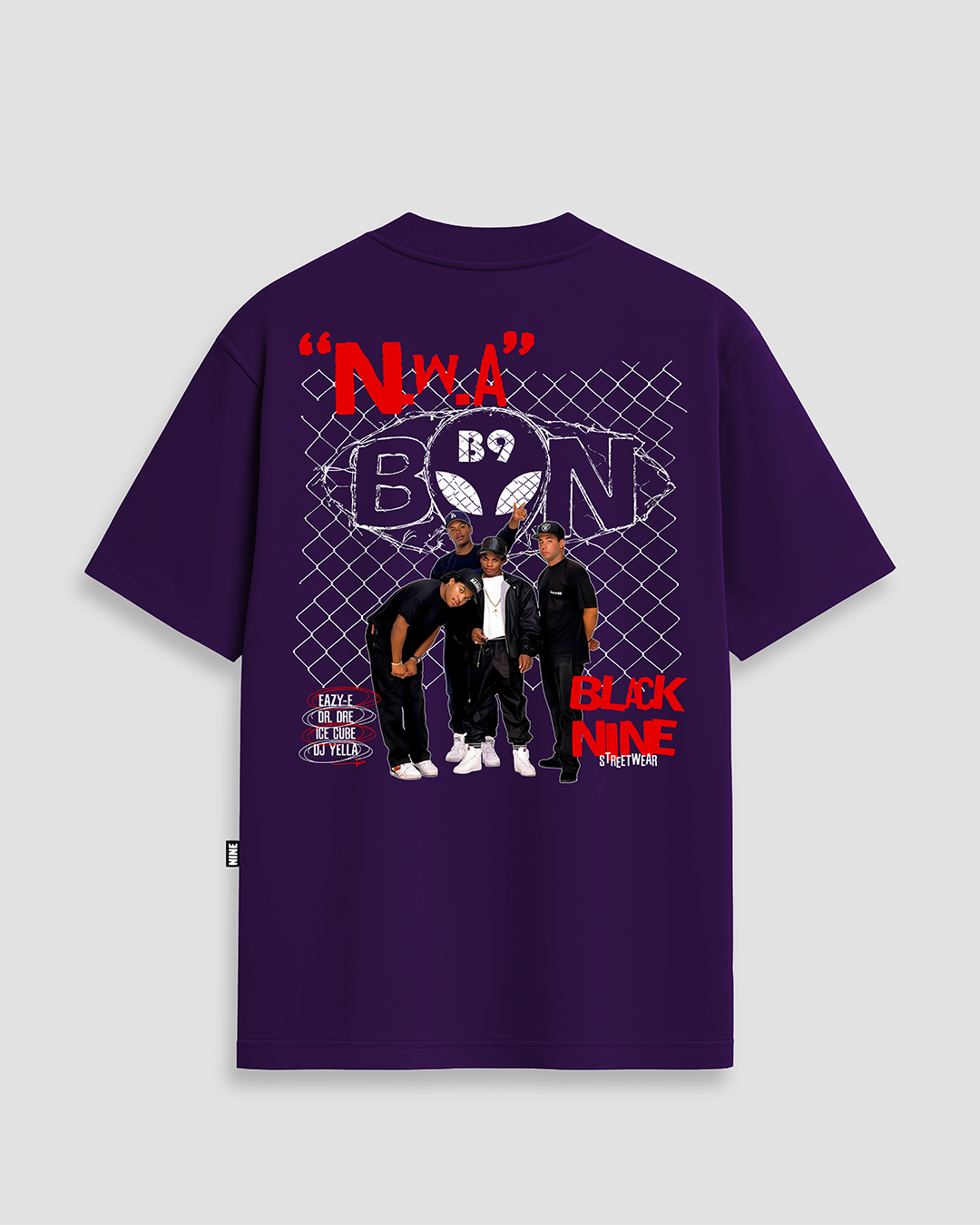 ストリートboy Camiseta Oversized Streetwear Nwa B9 - Preta