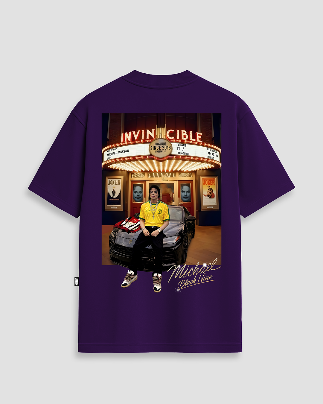 Camiseta Oversized Streetwear Michael Jackson Brasil - Roxa