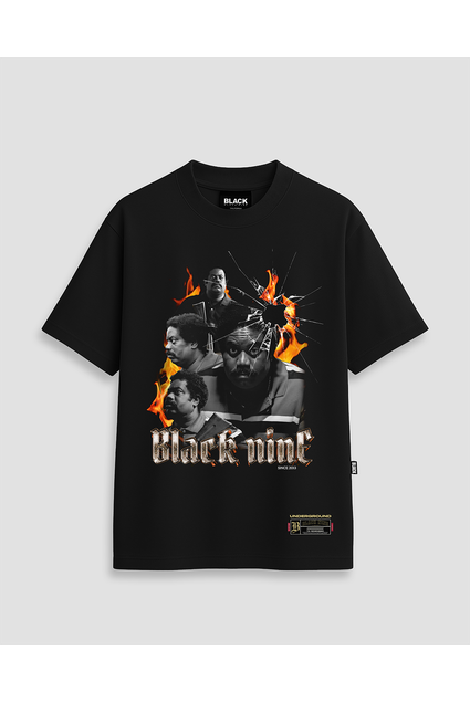 Camiseta Oversized Streetwear Chrome Statue B9 - Preta