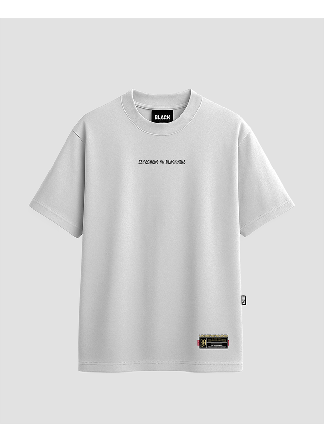 ennoy S/S Boder T-Shirt(BLACK × WHITE) L Camiseta Oficial Meu Nome É Zé Pequeno - Branca