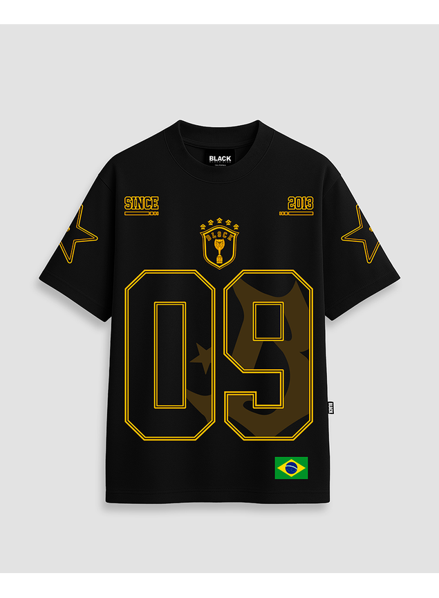 Camiseta Oversized Streetwear Brasil 09 - Preta