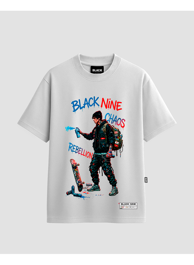 邦楽 FRONT GUERRILLA POISON GISM Camiseta Oversized Streetwear Pixação - Branca