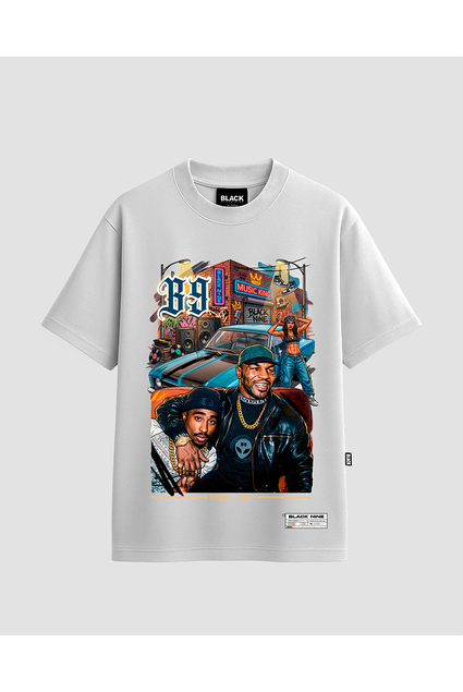 Camiseta Oversized Streetwear Tupac Tyson - Branca