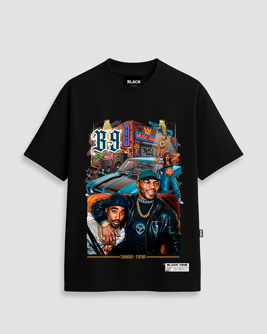 Camiseta Oversized Streetwear Tupac Tyson - Azul Royal