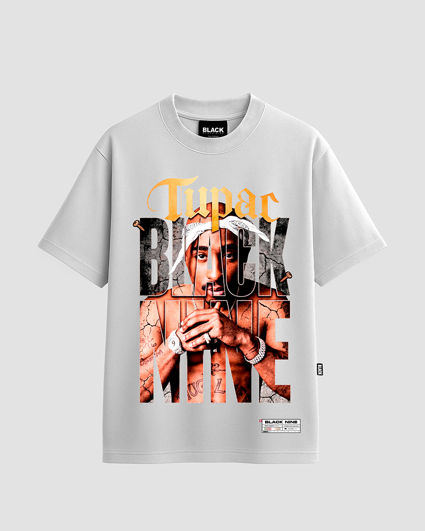 Camiseta Oversized Streetwear Tupac Shakur 2PAC - Branca