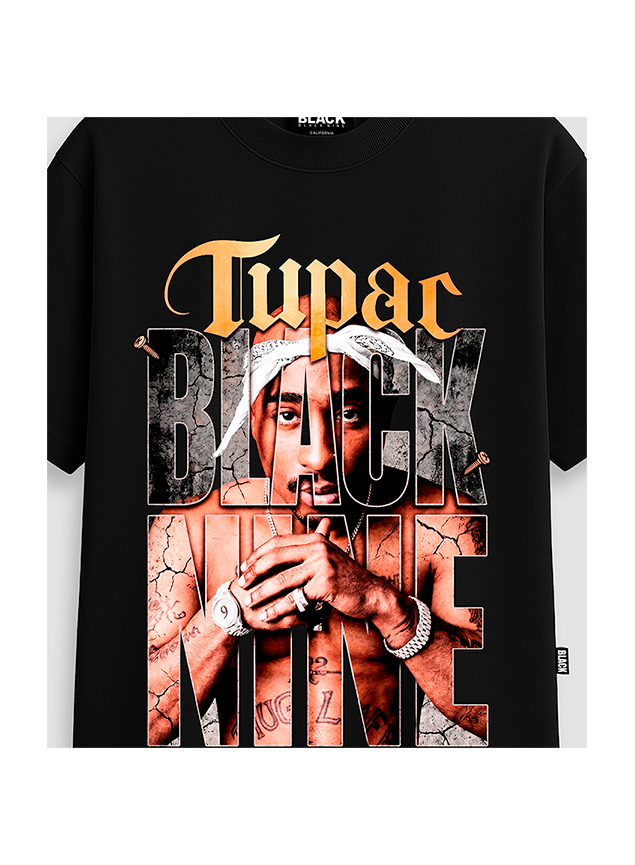 Camiseta Oversized Streetwear Tupac Shakur 2PAC - Preta